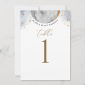 Elegant Celestial Moon Sky and Stars Table Number (Achterkant)