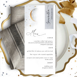 Elegant Celestial Moon Stars, Menu met gastnaam