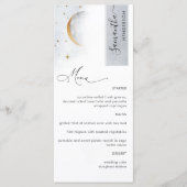 Elegant Celestial Moon Stars, Menu met gastnaam (Voorkant)