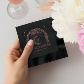 Elegant Celestial Moon Tiara Quinceanera Monogram Folie Servetten