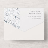 Elegant Celestial Navy Sterrennacht Moon Wedding All In One Uitnodiging (Achterkant)