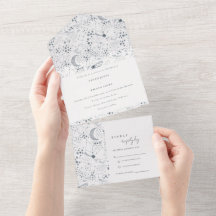 Elegant Celestial Navy Sterrennacht Moon Wedding