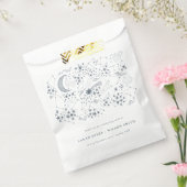Elegant Celestial Navy Sterrennacht Moon Wedding Bedankzakje (Gezegeld)