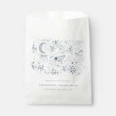 Elegant Celestial Navy Sterrennacht Moon Wedding Bedankzakje (Voorkant)