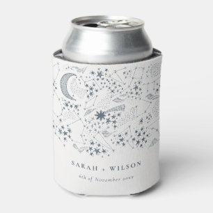 Elegant Celestial Navy Sterrennacht Moon Wedding Blikjeskoeler