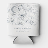 Elegant Celestial Navy Sterrennacht Moon Wedding Blikjeskoeler (Voorkant)