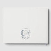 Elegant Celestial Navy Sterrennacht Moon Wedding Gastenboek (Achterkant)