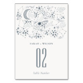 Elegant Celestial Navy Sterrennacht Moon Wedding Kaart (Achterkant)