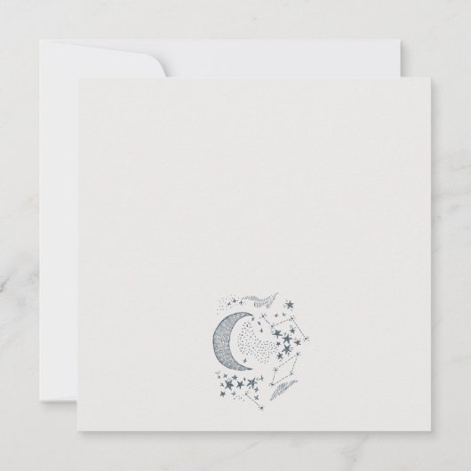 Elegant Celestial Navy Sterrennacht Moon Wedding Kaart (Achterkant)
