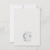 Elegant Celestial Navy Sterrennacht Moon Wedding RSVP Kaartje (Achterkant)