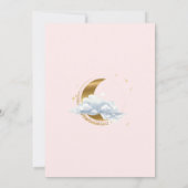 Elegant Celestial Pink Script Baby Shower  Kaart (Achterkant)