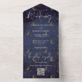 Elegant Celestial Spiritueel QR Code Bruiloft All In One Uitnodiging (Binnen)