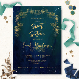 Elegant Celestial Sterrennacht Sweet Sixteen Kaart