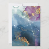 Elegant Celestial Thema Andromeda Tafelnaam Kaart (Achterkant)