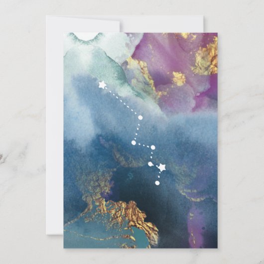 Elegant Celestial Thema Lacerta Tafelnaam Kaart (Achterkant)