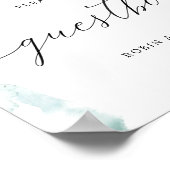 Elegant Celestial Waterverf Guestbook Sign Poster (Hoek)
