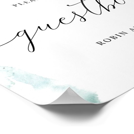 Elegant Celestial Waterverf Guestbook Sign Poster (Hoek)