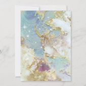 Elegant Celestial Waterverf Modern Gold Wedding Kaart (Achterkant)