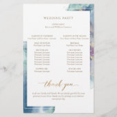 Elegant Celestial Waterverf Wedding Programme (Achterkant)