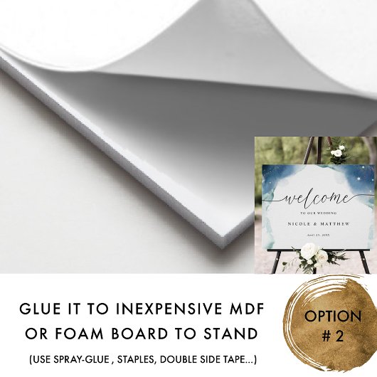 Elegant Celestial Waterverf Wedding Welcome Sign Poster