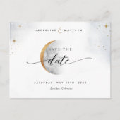 Elegant Celestial Wedding Save the Date Briefkaart (Voorkant)