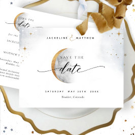 Elegant Celestial Wedding Save the Date Briefkaart