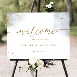 Elegant Celestial Wedding Welcome Sign Poster