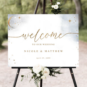 Elegant Celestial Wedding Welcome Sign Poster
