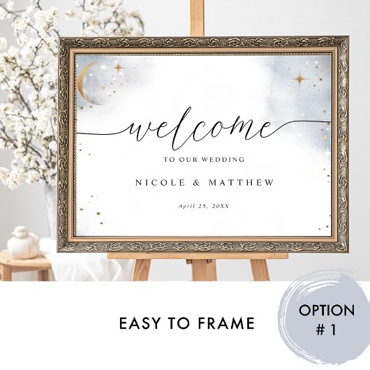Elegant Celestial Wedding Welcome Sign Poster