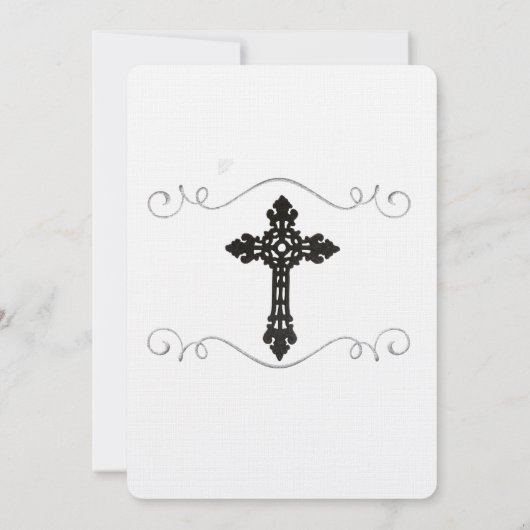 Elegant Celtic Cross katholieke bruiloft Uitnodigi Kaart (Achterkant)