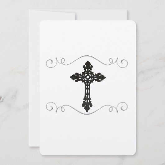 Elegant Celtic Cross katholieke bruiloft Uitnodigi Kaart (Achterkant)