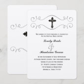 Elegant Celtic Cross katholieke bruiloft Uitnodigi Kaart (Voorkant / Achterkant)