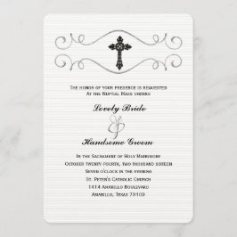 Elegant Celtic Cross katholieke bruiloft Uitnodigi Kaart