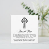 Elegant Celtic Cross Photo Memorial Square Bedankkaart (Staand voorkant)