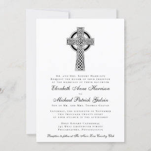 Elegant Celtic Cross Wedding Kaart
