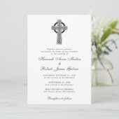 Elegant Celtic Cross Wedding Kaart (Staand voorkant)