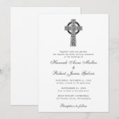 Elegant Celtic Cross Wedding Kaart (Voorkant / Achterkant)