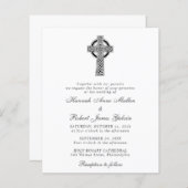 Elegant Celtic Cross Wedding Uitnodiging (Voorkant / Achterkant)