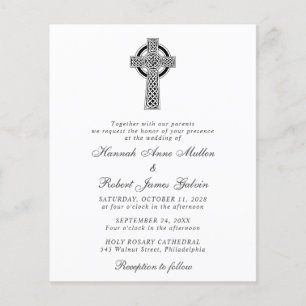 Elegant Celtic Cross Wedding Uitnodiging