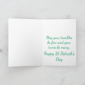 Elegant Celtic Harp Shamrock St Patricks Day Kaart (Binnen)