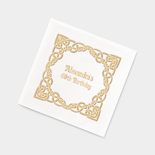 Elegant Celtic Knot Lijst verjaardagsfeestje Folie Servetten (Links)