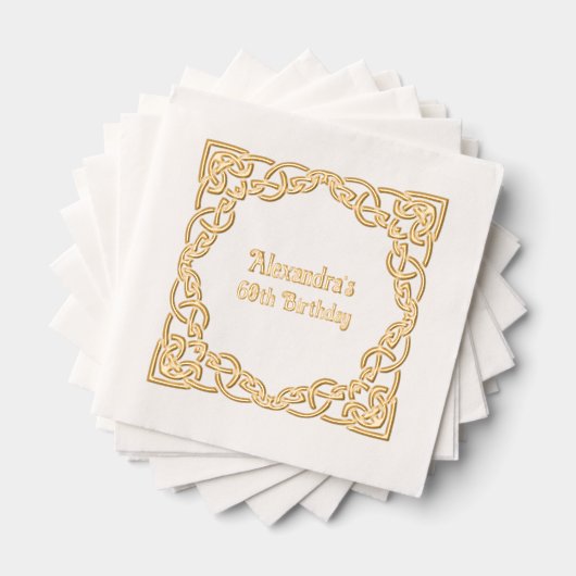 Elegant Celtic Knot Lijst verjaardagsfeestje Folie Servetten (Insitu (Gestapeld))