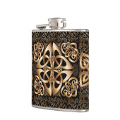 Elegant Celtic Knot op zwart Heupfles (Links)