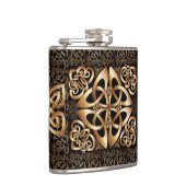 Elegant Celtic Knot op zwart Heupfles (Rechts)