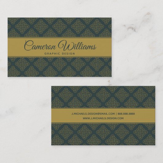 Elegant Celtic Knot Pattern Visitekaartje (Voorkant / Achterkant)