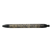 Elegant Celtic Pattern Black Gold Monogram Initiaa Zwarte Inkt Pen (Voorkant)
