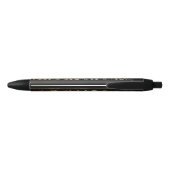 Elegant Celtic Pattern Black Gold Monogram Initiaa Zwarte Inkt Pen (Achterkant)