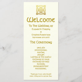 Elegant Celtic Wedding Gold | Programma Ceremony Programmakaart