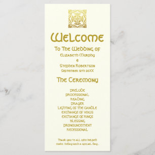 Elegant Celtic Wedding Gold   Programma Ceremony Programmakaart