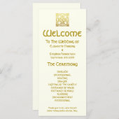 Elegant Celtic Wedding Gold | Programma Ceremony Programmakaart (Voorkant / Achterkant)